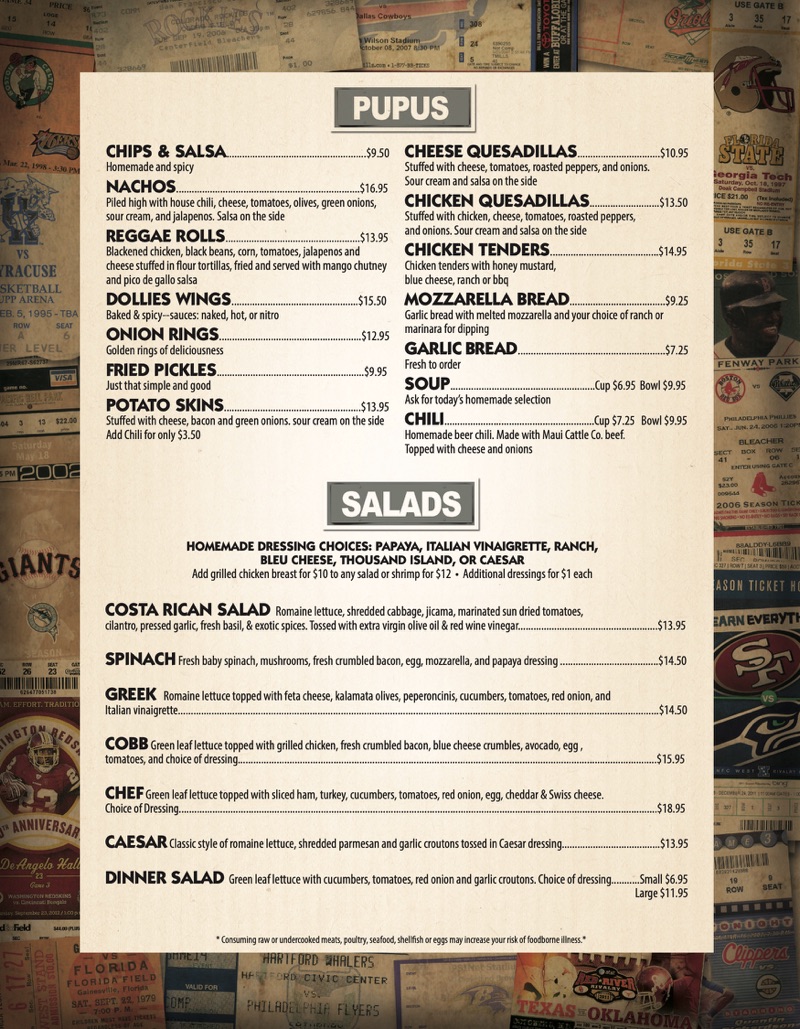 Dollies Menu